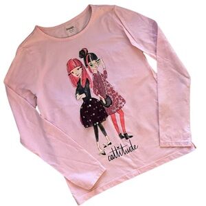 Gymboree Girls Pink Graphic Long Sleeve Top Size 10–12